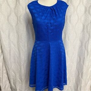 Chic Royal Blue Lace Mini Dress
